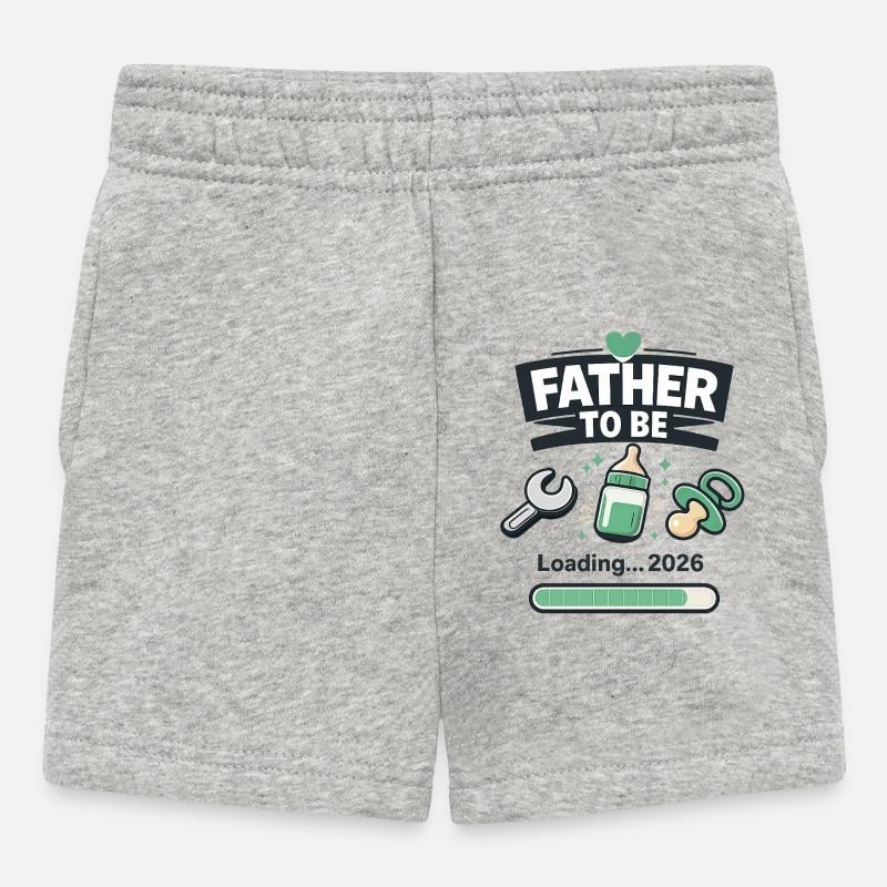 Papa à emporter 2026 - Short Bébé - gris chiné