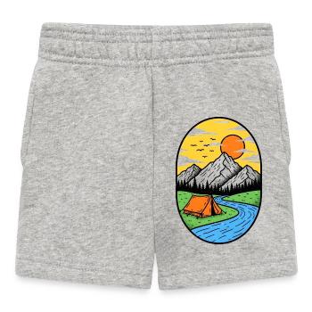 Bergsonne Lagerfeuer Zelt - Baby Shorts - Grau meliert - Vorne