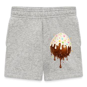 Œuf au chocolat avec glaçage - Short Bébé - gris chiné - Devant