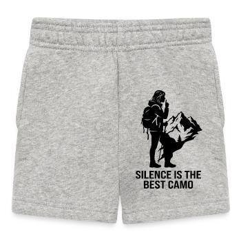 Schweigen ist der beste Tarnbergwanderer - Baby Shorts - Grau meliert - Vorne