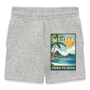 Explorez les Moorea tropicaux en Polynésie française - Short Bébé - gris chiné - Devant