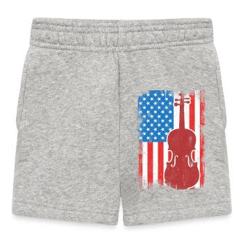 Patriotischer US Violinist - Baby Shorts - Grau meliert - Vorne