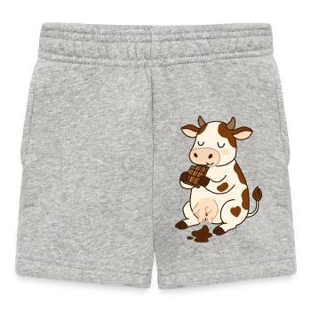 Vache en chocolat - Short Bébé - gris chiné - Devant