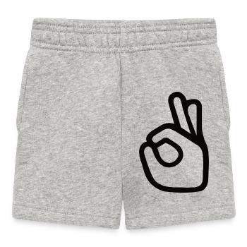 OK Handzeichen – Perfect Symbol - Baby Shorts - Grau meliert - Vorne