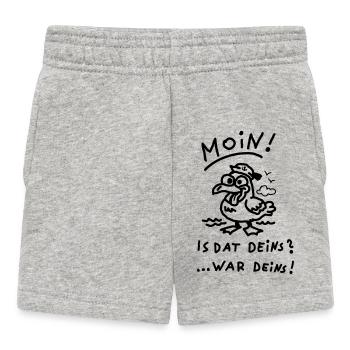 Moin Möwe War Deins Lustiger Spruch  - Baby Shorts - Grau meliert - Vorne