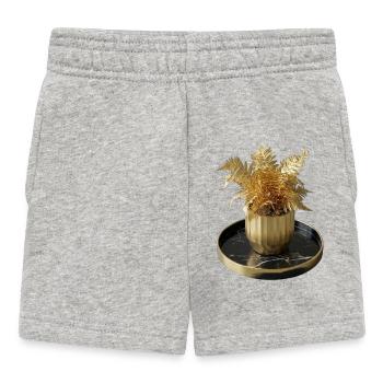 Modern Art Golden Fern - Baby Shorts - heather grey - Front