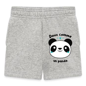 Doux comme un panda - Short Bébé - gris chiné - Devant
