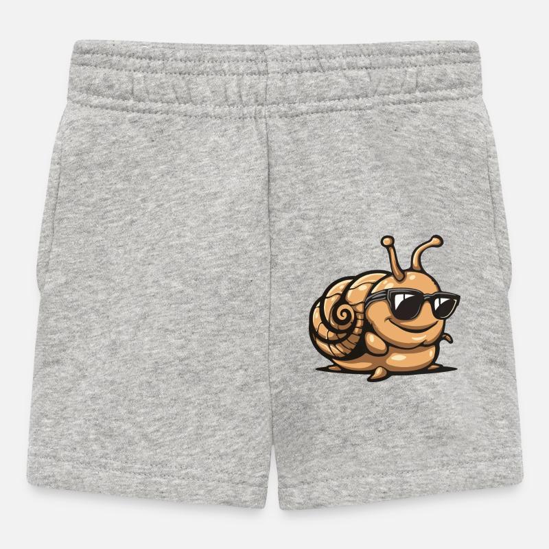 Snail Comic Cool - Baby Shorts - heather grey