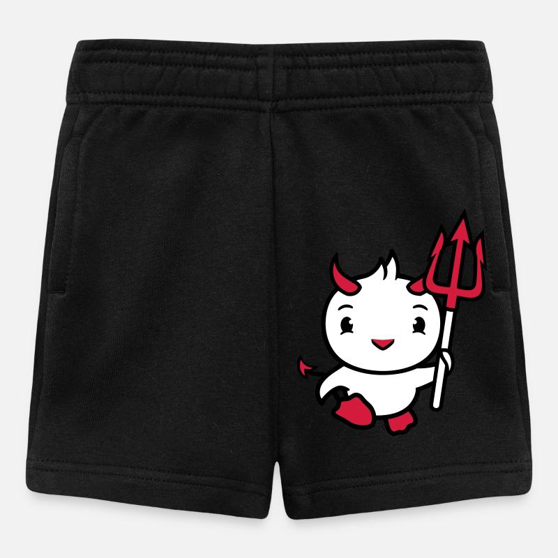 oiseau diable cornes satan trident enfer mal cool - Short Bébé - noir