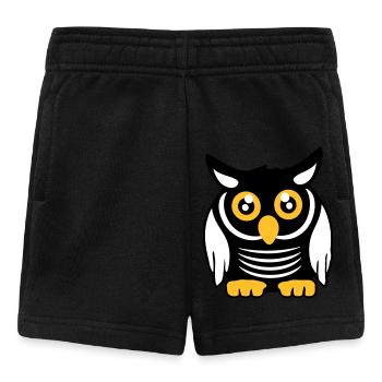 Eule Vogel Uhu Nachtvogel Schleiereule Kauz Comic - Baby Shorts - Schwarz - Vorne