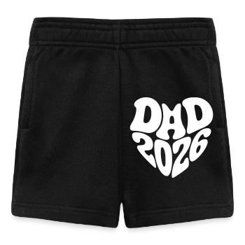 Dad 2026 Herzform Vater Baby Herz Form Papa 2026 - Baby Shorts - Schwarz - Vorne