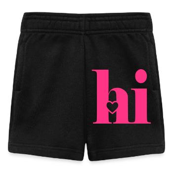 Hi word with heart - Baby Shorts - black - Front
