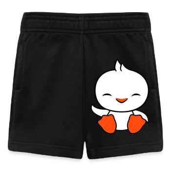 Ente sitzt freundlich glücklich Begrüßung Winken - Baby Shorts - Schwarz - Vorne