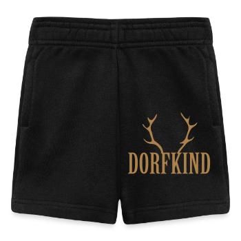 Dorfkind Reh Hirsch Geweih - Baby Shorts - Schwarz - Vorne