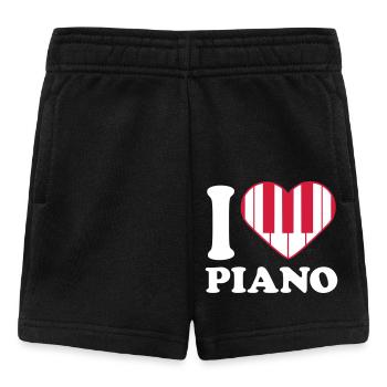 I Love Piano Piano Heart Music Instrument Love - Baby Shorts - black - Front