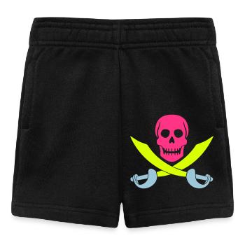 Pirate Skull Sabre Swords Skeleton Skull - Baby Shorts - black - Front