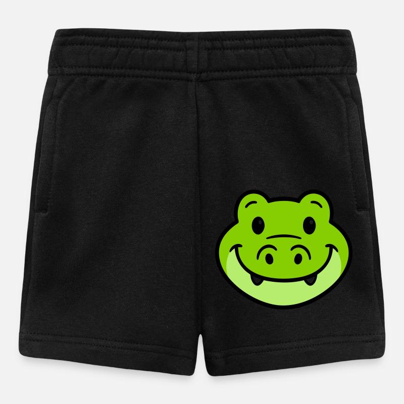 Crocodile Face - Baby Shorts - black