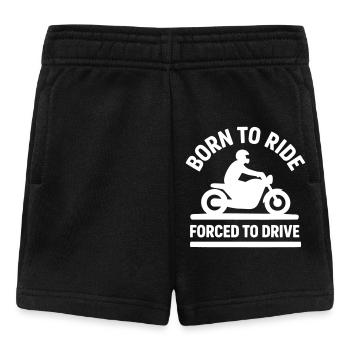 Born To Ride, Obliged, Driving, Motorcycle, Biker, Humor - Baby Shorts - black - Front