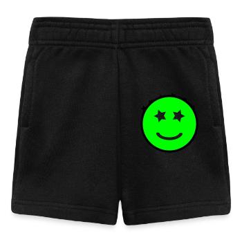 Smiley aux yeux étoilés | Graphique vectoriel - Short Bébé - noir - Devant