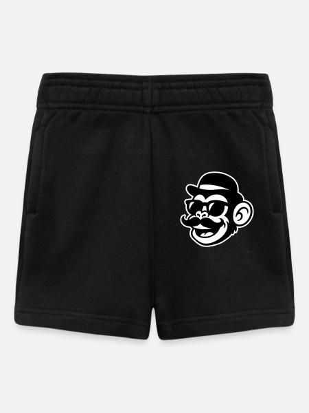 Affe Sir Mustache - Baby Shorts - Schwarz