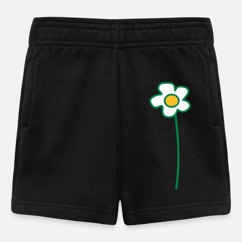 Marguerites blanches Fleur Printemps Été Fleurs - Short Bébé - noir
