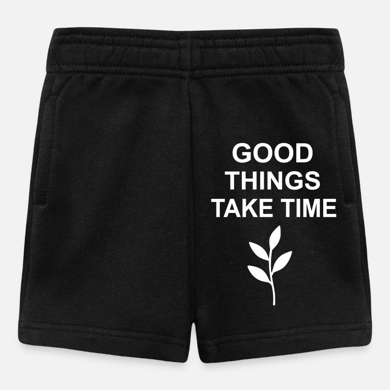 Les bonnes choses prennent du temps Design - Short Bébé - noir