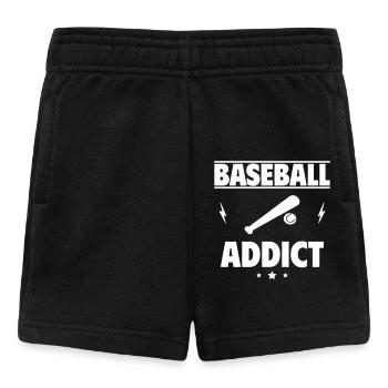 Baseball-Süchtig - Baby Shorts - Schwarz - Vorne