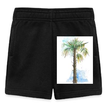 Mediterrane Palme - Auarell Federzeichnung - Baby Shorts - Schwarz - Vorne