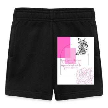 Geometrische Rosen - Rosa - Baby Shorts - Schwarz - Vorne
