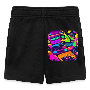 Fête des années 80 Vintage Fête à thème - Short Bébé - noir - Devant