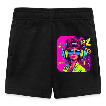 80s Party Vintage Theme Party Icon - Baby Shorts - black - Front