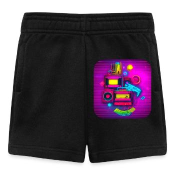 80s Party Vintage Theme Party - Baby Shorts - black - Front