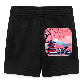 Japon Tour du Monde Temples Culture - Short Bébé - noir - Devant