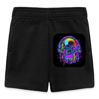 Neon Schädel Abstrakt Cyberpunk Style - Baby Shorts - Schwarz - Vorne