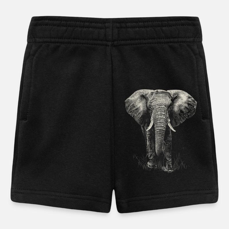 Elefant - Baby Shorts - Schwarz