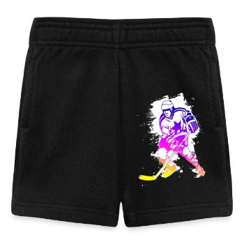 eishockey rainbow spritzer hockeyspieler tor cool - Baby Shorts - Schwarz - Vorne