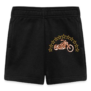 Motorrad,Bike,Chopper,Zweirad, - Baby Shorts - Schwarz - Vorne