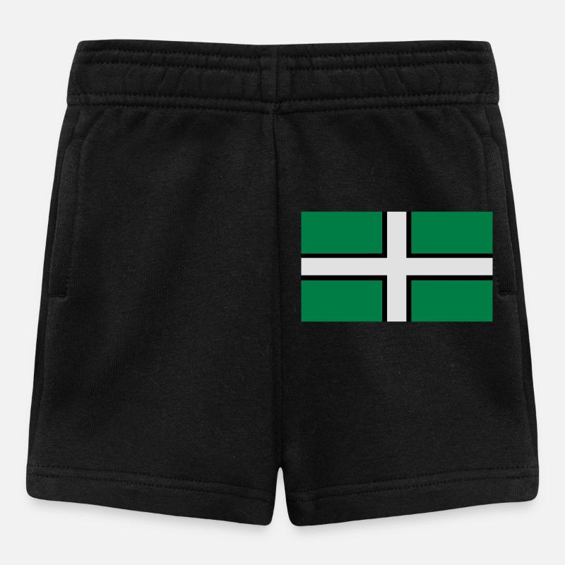 Saint Petroc's Flag - Flag of Devon - Baby Shorts - black
