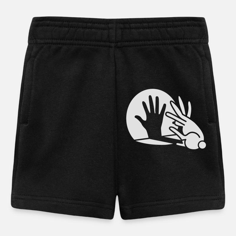 ombre de main de lapin lueur dans l'obscurité - Short Bébé - noir
