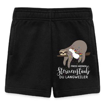 Sloth unicorn saying eat my stardust - Baby Shorts - black - Front