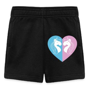 Two-sided unicorn heart - Baby Shorts - black - Front