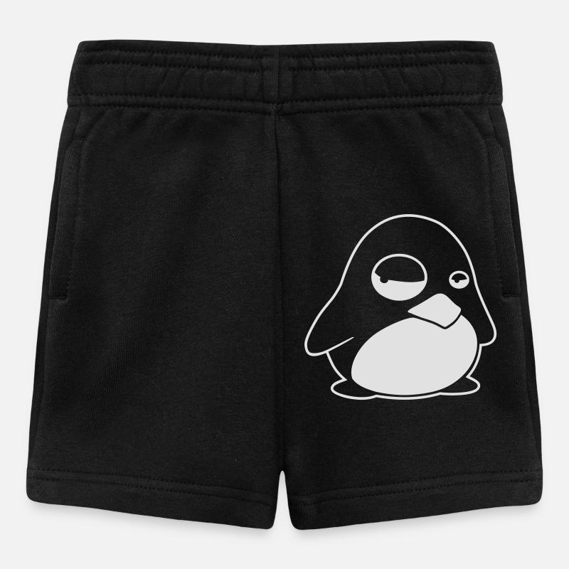 TUX Pinguin, LINUX - Short Bébé - noir