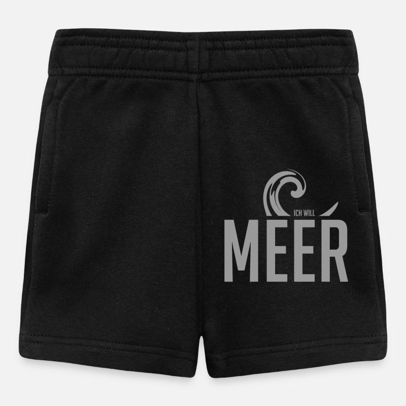 Motif de vague avec message de la mer - Short Bébé - noir