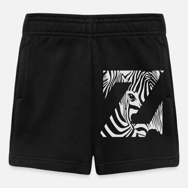 Zebra Mix Mono White - Short Bébé - noir