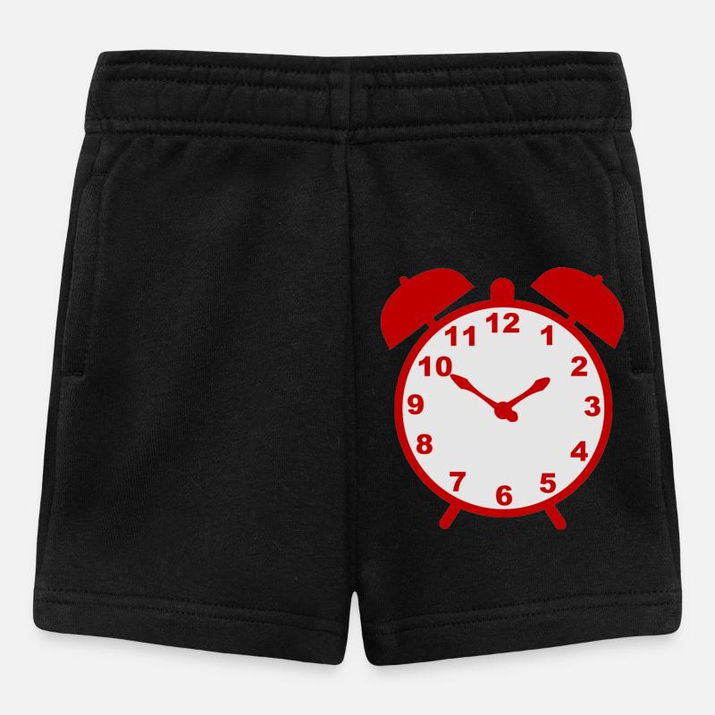 Classic alarm clock with red frame - Baby Shorts - black