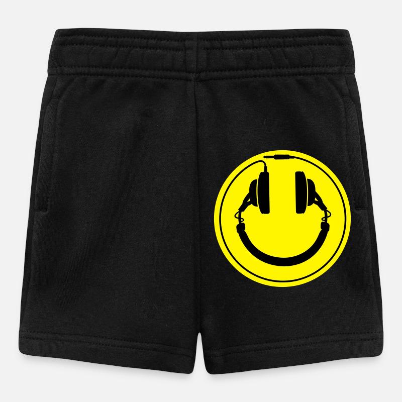 Smiley-Kopfhörer - Baby Shorts - Schwarz