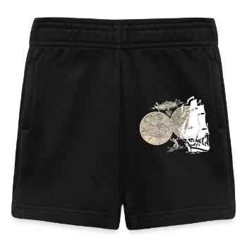 Schiff Weltkarte - Baby Shorts - Schwarz - Vorne