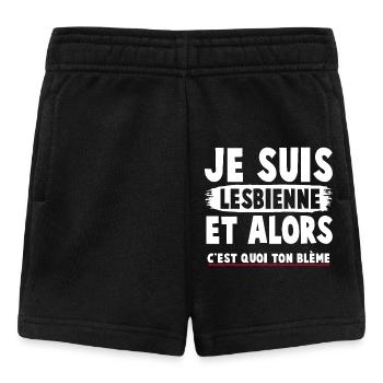 T-shirt féministe humoristique à message engagé - Short Bébé - noir - Devant