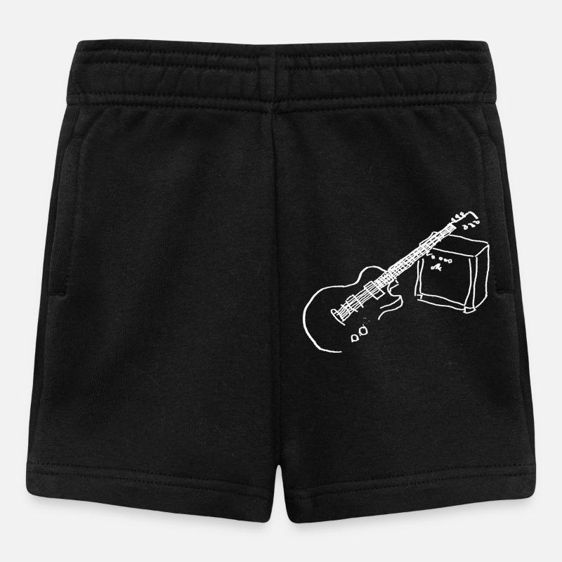 Guitare électrique blanche - Short Bébé - noir