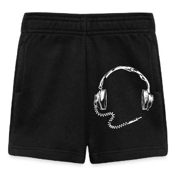 Retro headphones with cable - Baby Shorts - black - Front
